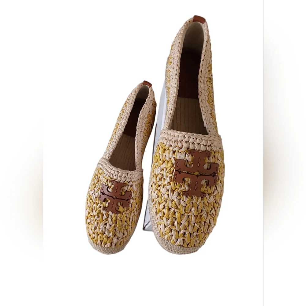 Tory Burch Everly‎ Women's Multi Raffia  Espadrille Crochet Flats